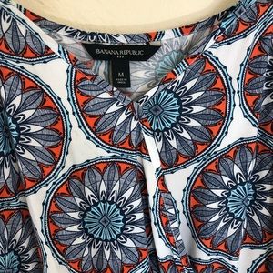 Banana Republic Boho Romper Shorts M Blue Orange